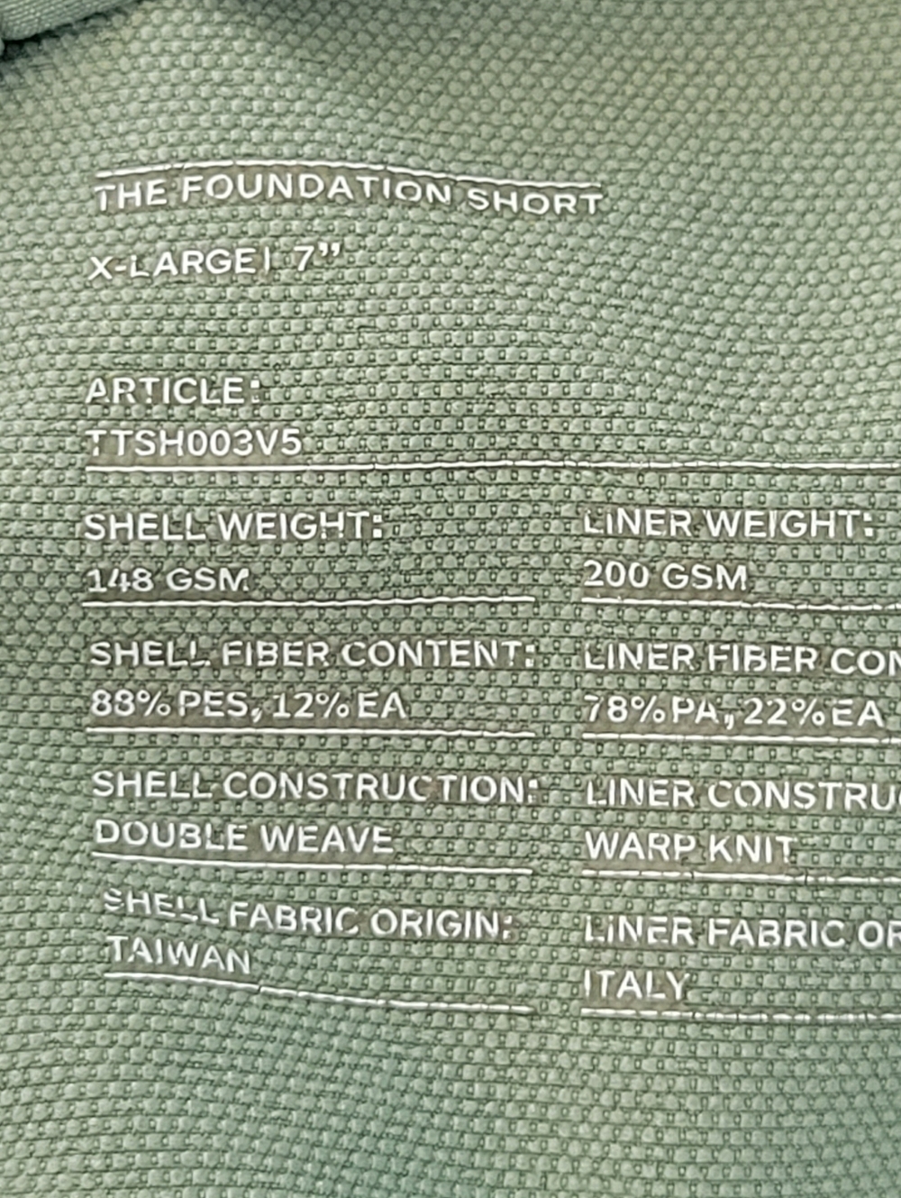 Ten Thousand Foundation 7" Short with Liner Green XL - Picture 7 of 10